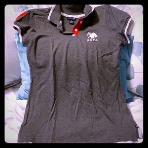 Polo Ralph Lauren gray big logo polo